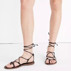 Madewell boardwalk lace-up sandal black 8